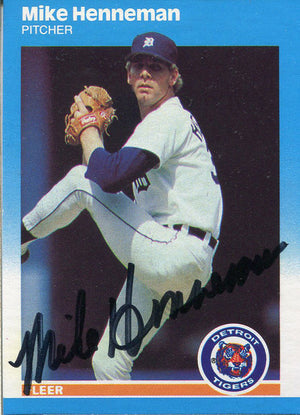 Mike Henneman Autographed 1987 Fleer Card