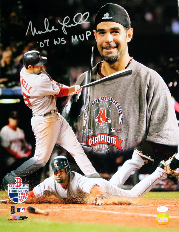 Mike Lowell "07 WS MVP" Autographed 2007 World Series Collage 16x20 Photo (JSA)