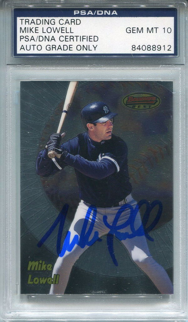 Mike Lowell Autographed 1998 Bowman's Best Rookie Card (PSA/DNA)