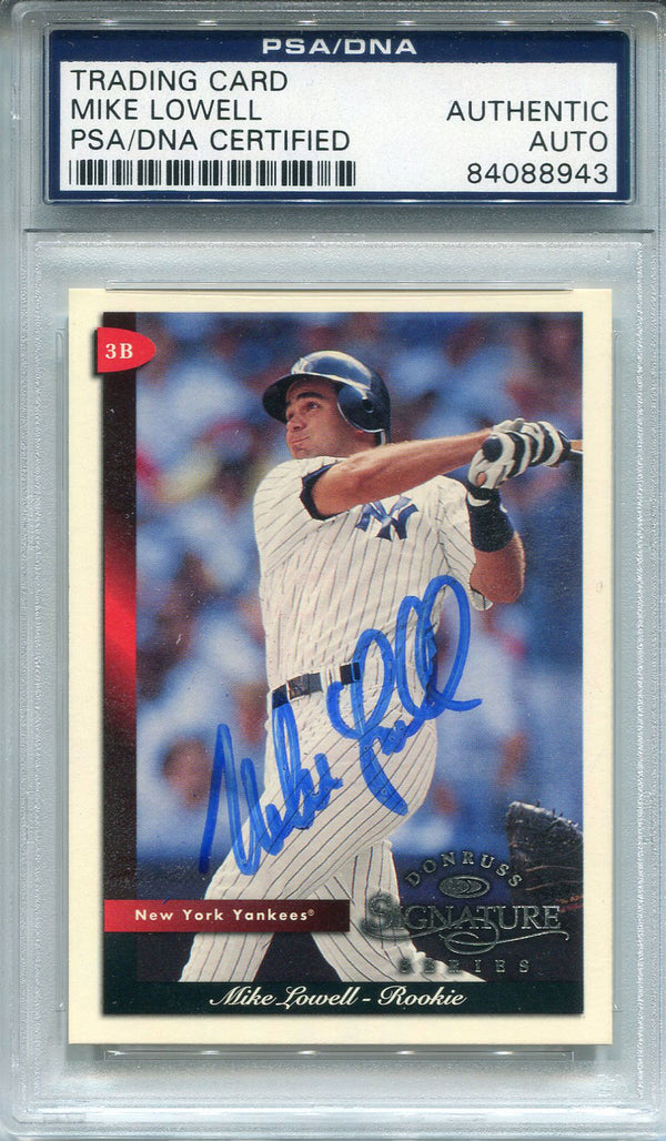 Mike Lowell Autographed 1998 Donruss Signature Series Rookie Card (PSA/DNA)