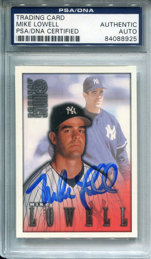 Mike Lowell Autographed 1998 Donruss Studio Rookie Card (PSA/DNA)