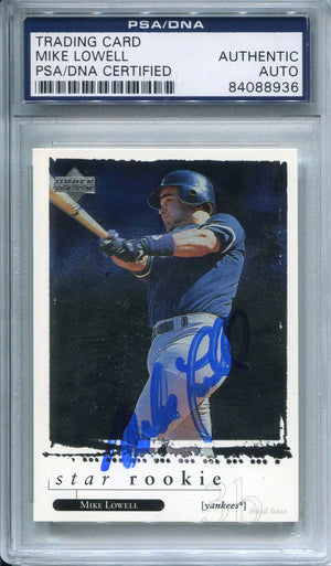 Mike Lowell Autographed 1998 Upper Deck Rookie Card (PSA/DNA)
