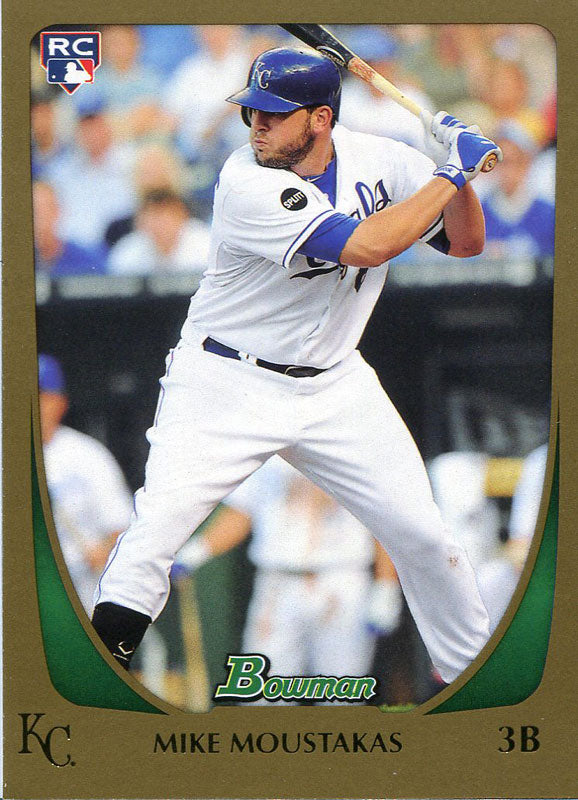 Mike Moustakas Unsigned 2011 Bowman Gold Rookie Card