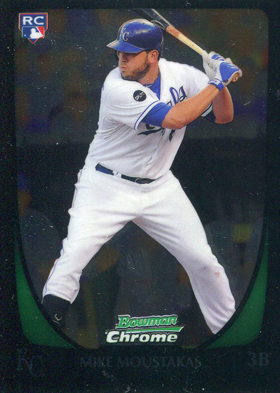 Mike Moustakas Unsigned 2011 Bowman Chrome Rookie Card