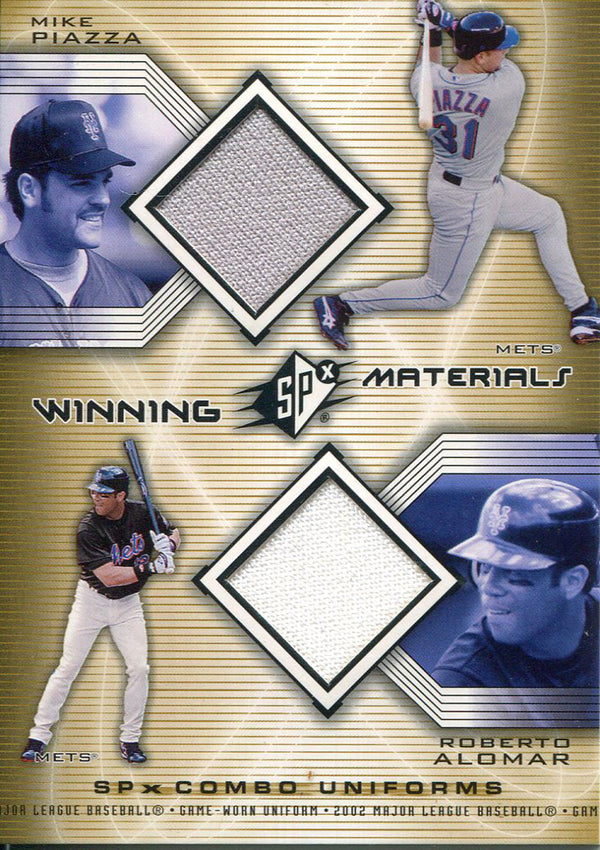 Mike Piazza & Roberto Alomar 2002 Upper Deck Jersey SPx Card