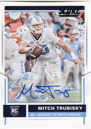 Mitch Trubisky Autographed 2017 Panini Score Rookie Card