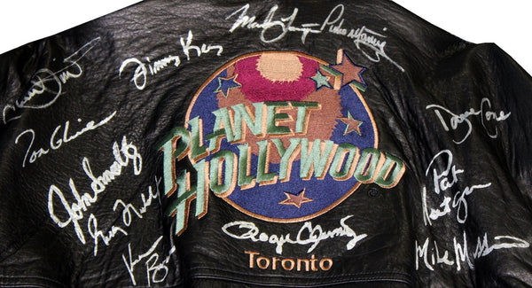 MLB All Star's Autographed Planet Hollywood Leather Jacket (JSA) Close Up