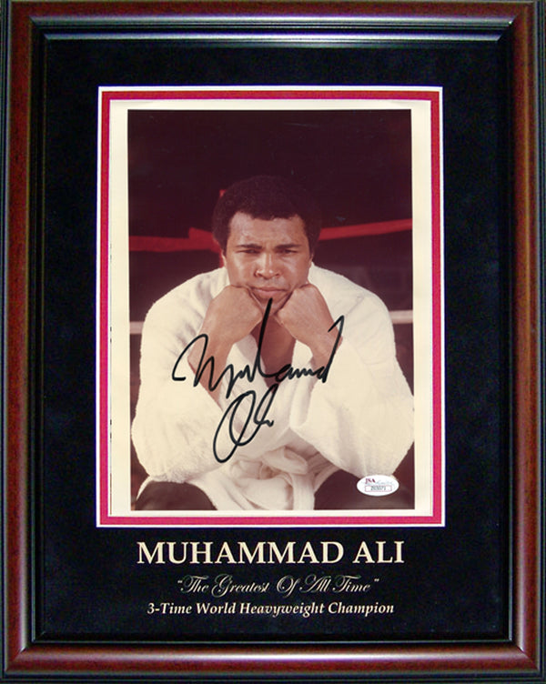 Muhammad Ali Autographed Framed Posing to the Camera 8x10 Photo (JSA)