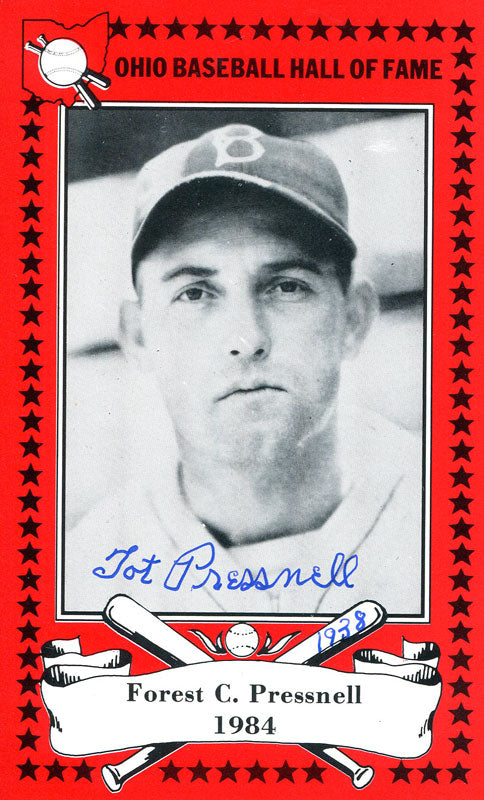 Forest Pressnell Autographed Ohio Baseball HOF Card