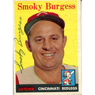 Smoky Burgess Autographed 1958 Topps Card