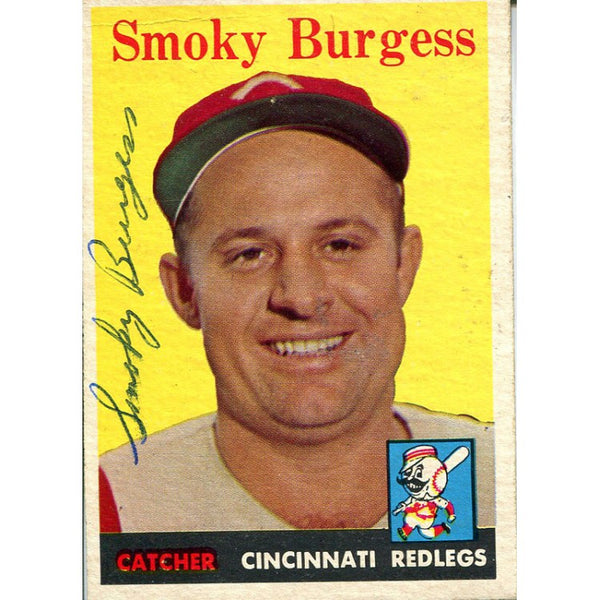 Smoky Burgess Autographed 1958 Topps Card