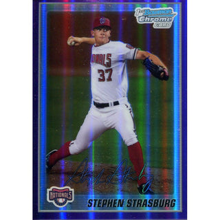 Stephen Strasburg Unsigned 2010 Bowman Chrome Rookie Refractor Card