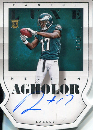 Nelson Agholor Autographed 2015 Panini Luxe Rookie Jersey Card