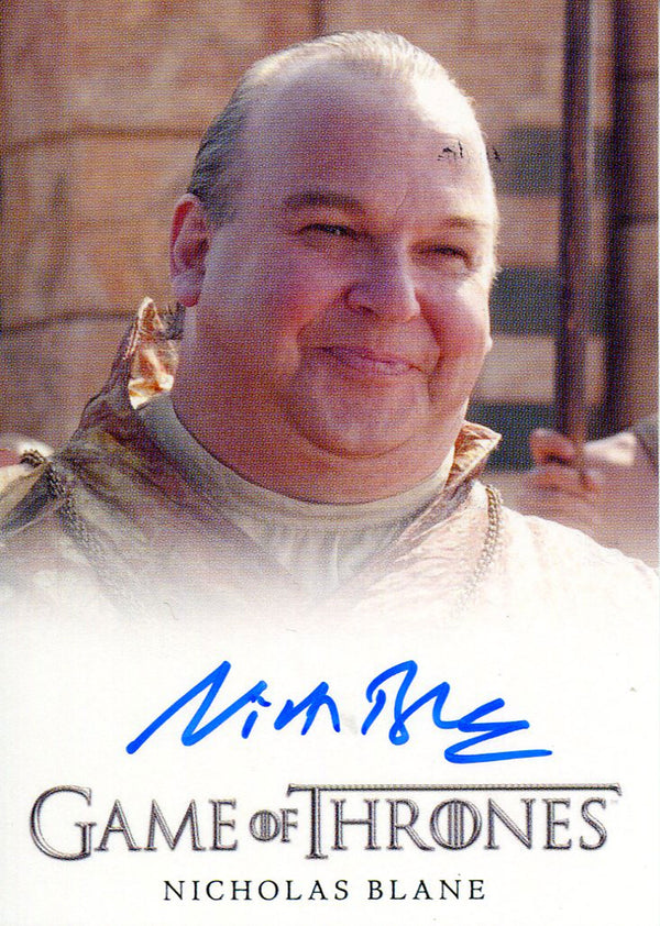 Nicholas Blane Autographed 2012 Game of Thrones Card