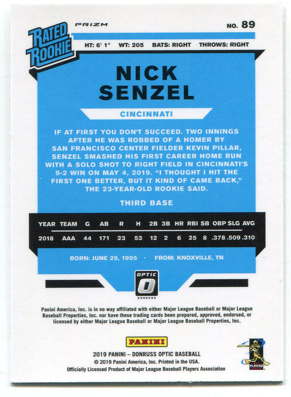 Nick Senzel 2019 Panini Donruss Optic Rookie Card
