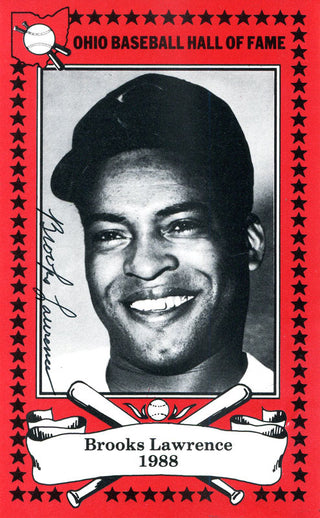Brooks Lawrence Autographed Ohio Baseball HOF Card
