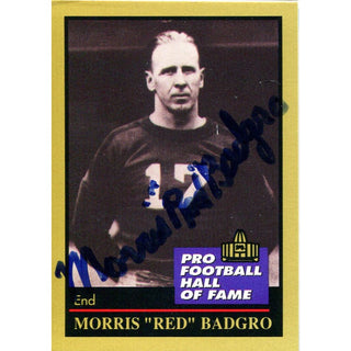 Morris Badgro Autographed 1990 Enor Card