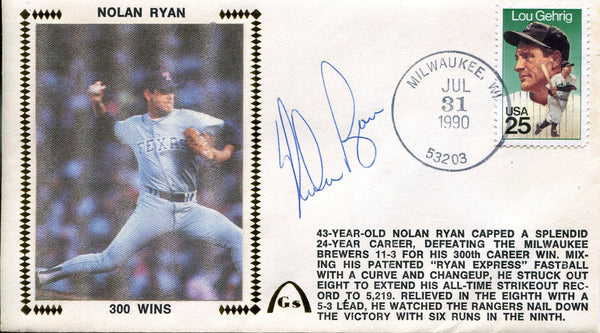 Nolan Ryan Autographed Gateway First Day Cover