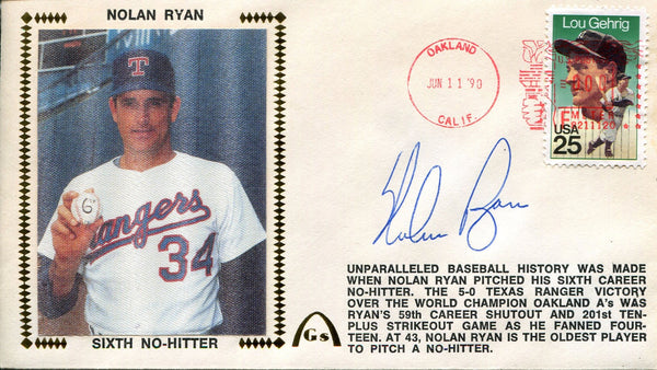 Nolan Ryan Autographed Gateway First Day Cover