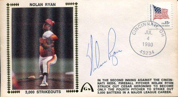 Nolan Ryan Autographed First Day Cover 