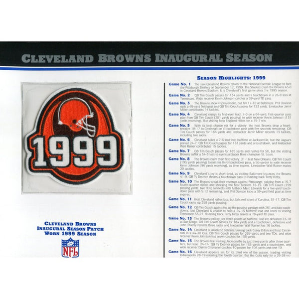 Cleveland Browns Unsigned Inaugural Season Patch with Card