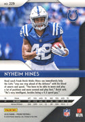 Nyheim Hines 2018 Panini Prizm Rookie Card Back
