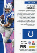 Nyheim Hines 2018 Panini Rookies & Stars Rookie Card Back