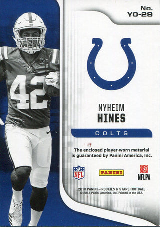 Nyheim Hines 2018 Panini Rookies & Stars Rookie Jersey Card Back