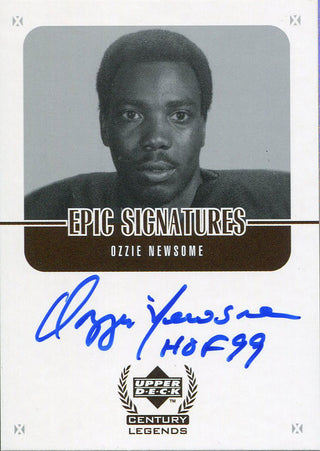 Ozzie Newsome HOF 99 Autographed 1999 Upper Deck Card