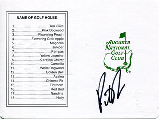 Patrick Reed Autographed Augusta National Golf Club Score Card