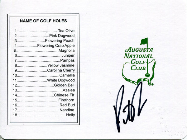 Patrick Reed Autographed Augusta National Golf Club Score Card