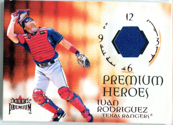 Ivan Rodriguez 2001 Fleer Premium Game-Worn Jersey Card
