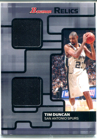 Tim Duncan 2007 Bowman Dual Relic Card #100/199