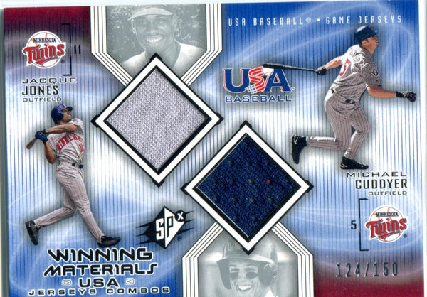 Jacque Jones & Michael Cuddyer 2002 Upper Deck Dual Patch Card #124/150