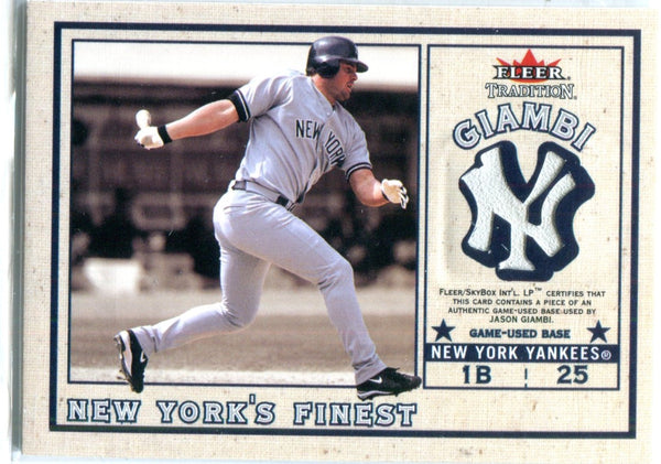 Jason Giambi 2002 Fleer Game-Used Base Card