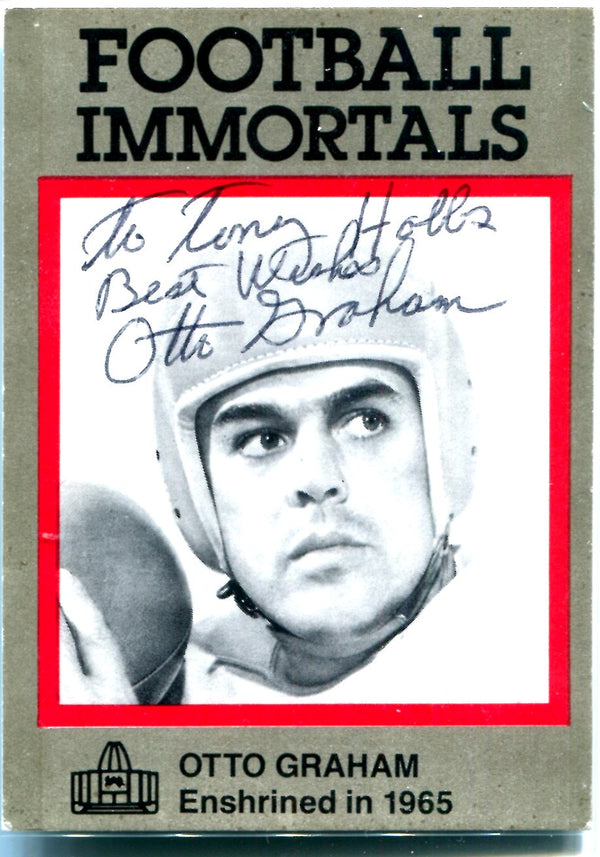 Otto Graham Autographed Football Immortals Card (JSA)