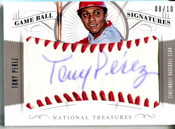 Tony Perez 2014 Panini National Treasures Autographed Card #8/10
