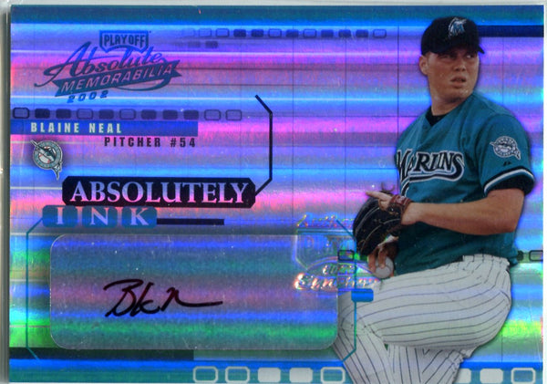 Blaine Neal 2002 Playoff Absolute Memorabilia Autographed Card