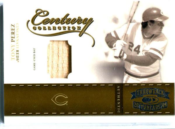 Tony Perez 2004 Donruss Century Collection Game-Used Bat Card #90/250