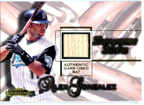Alex Gonzalez 2001 Fleer Showcase Sticks Game-Used Bat Card