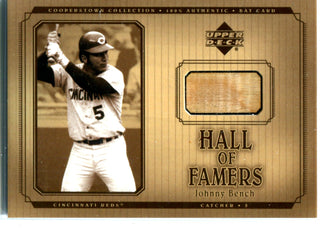 Johnny Bench 2001 Upper Game-Used Bat Card