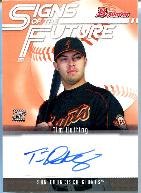 Tim Hutting 2005 Bowman Signs Of The Future Autographed Card