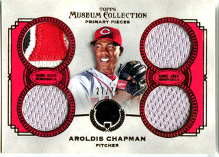 Aroldis Chapman 2013 Topps Museum Collection Quad Relic Patch Card #27/75