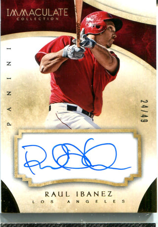 Raul Ibanez 2014 Panini Immaculate Collection Autographed Card #24/49