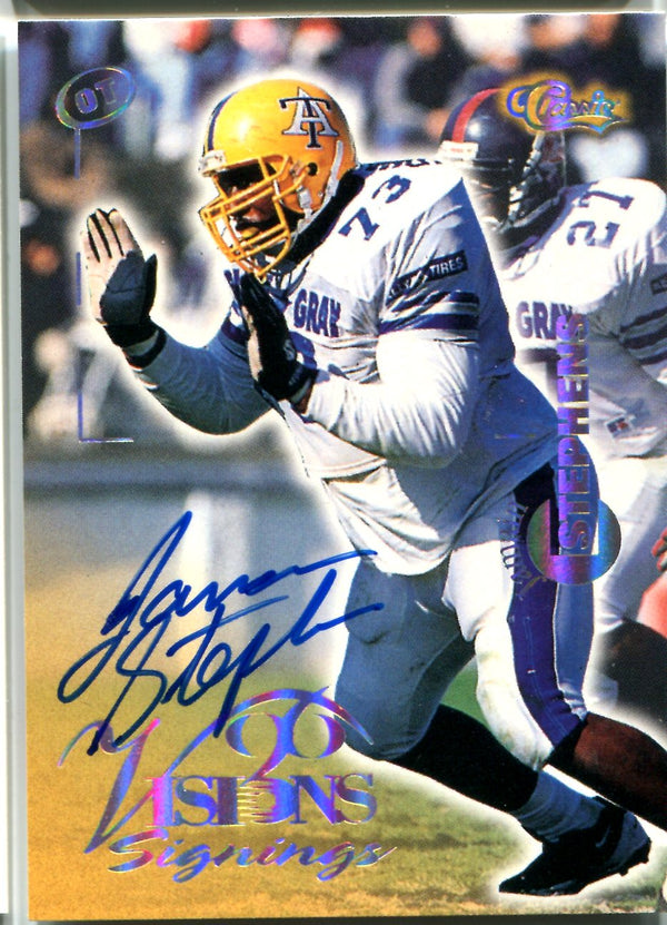 Jamain Stephens 1996 Classic Visions Autographed Card