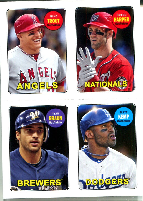Mike Trout, Bryce Harper, Ryan Braun, & Matt Kemp 2013 Topps Sticker