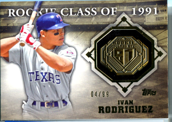Ivan Rodriguez 2014 Topps Commemorative Ring Card #4/99