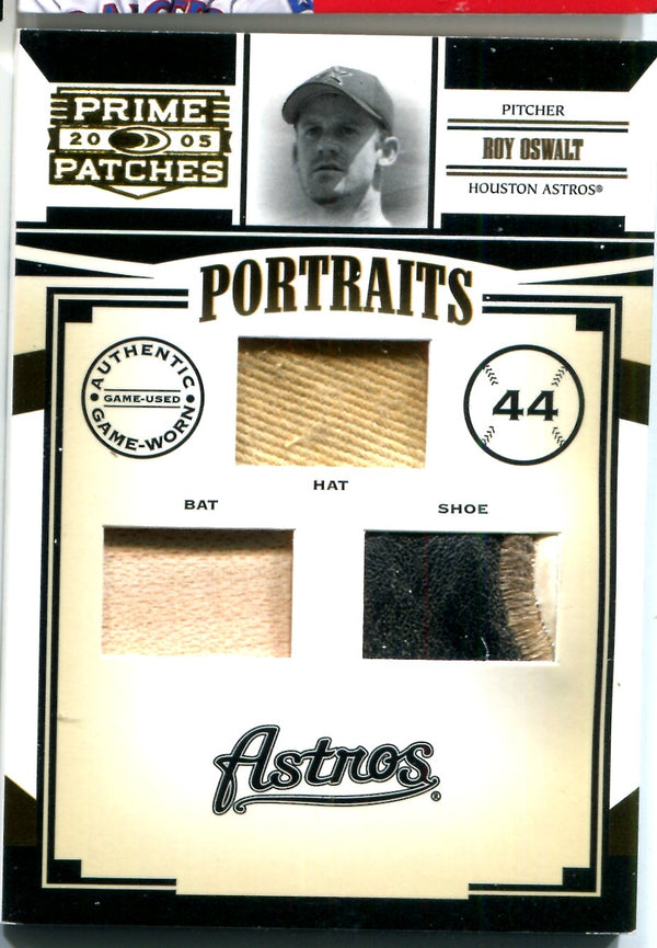 Roy Oswalt 2005 Donruss Prime Patches Triple Relic Card #34/42