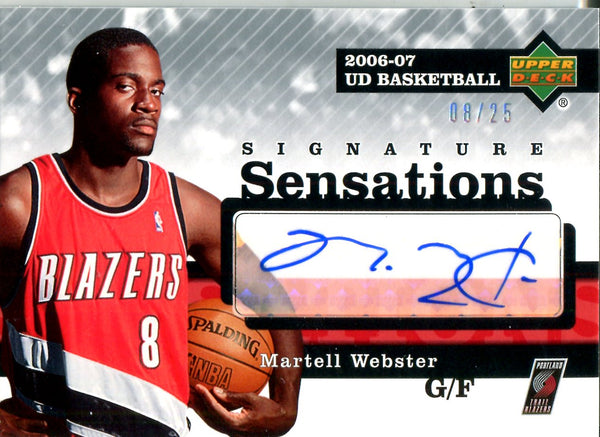 Martell Webster 2006 Upper Deck Signature Series Autographed Card #8/25