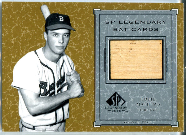 Eddie Matthews 2001 Upper Deck Game-Used Bat Card